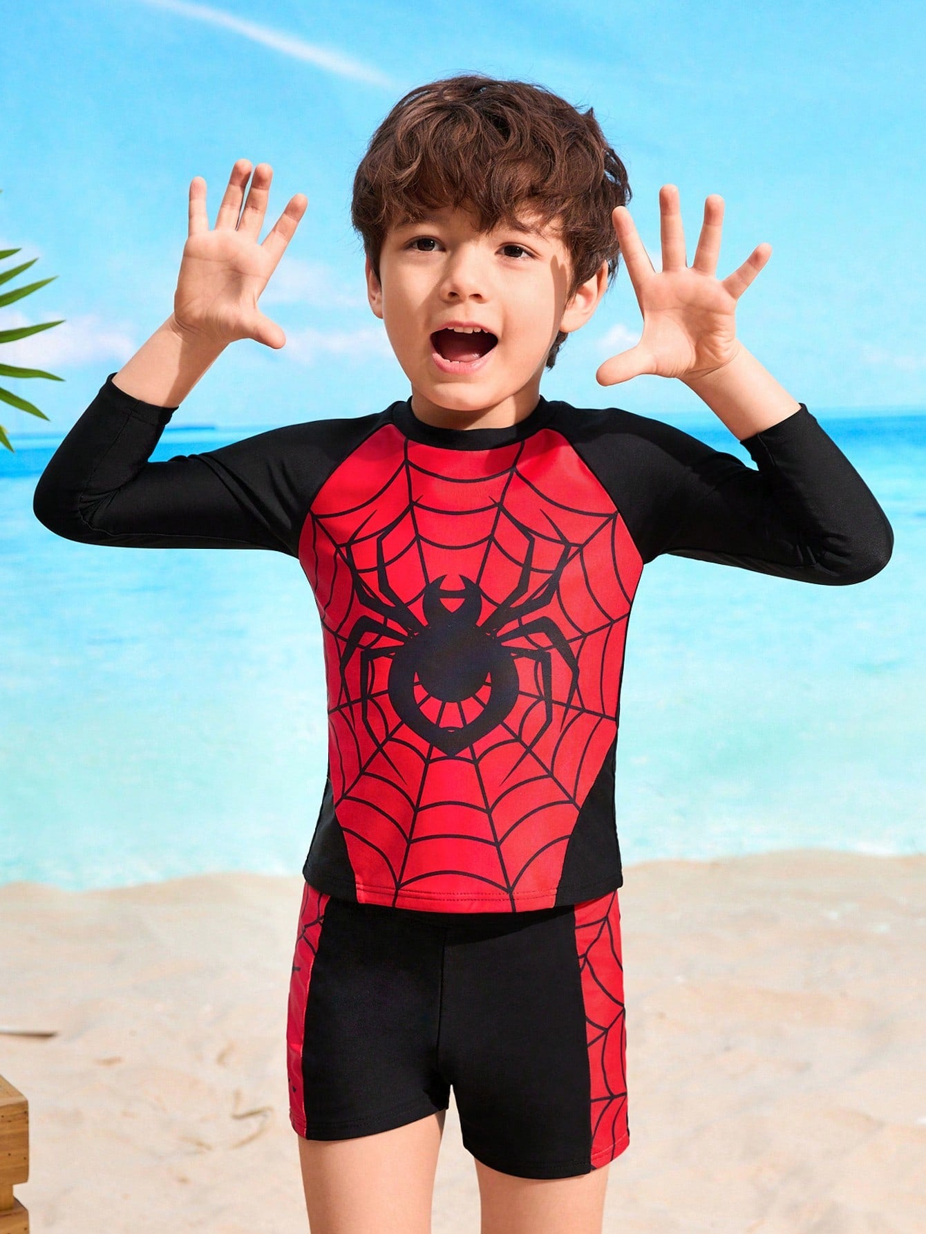 Young Boys' Printed Separates Set With Random Print Position And Design