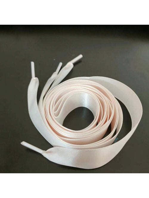 1 Pair Flat Satin Ribbon Shoelaces Colorful Silk Shoestrings Wide Shoe Laces For Sneakers Skate Shoes Boots Sport Shoes