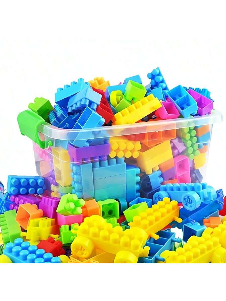 100pcs Building Blocks Set - Educational Toys For Kids & Toddlers, DIY Medium Bricks Gift Set For Boys & Girls (Random Colors) Halloween/Thanksgiving Day/Christmas Gift