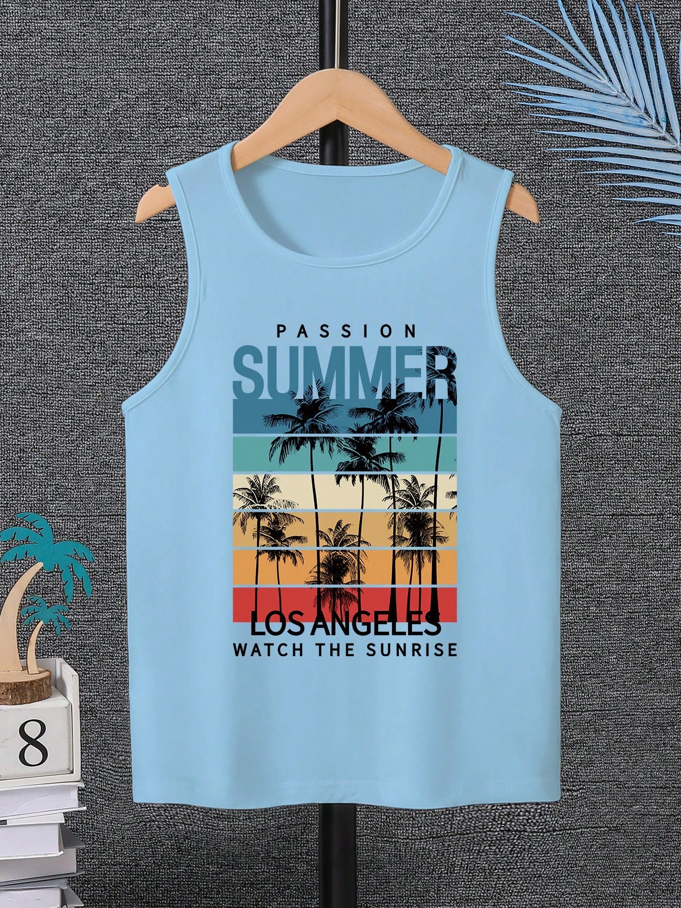 Tween Boy Round Neck Letter Printed Sleeveless Casual Vest, Summer