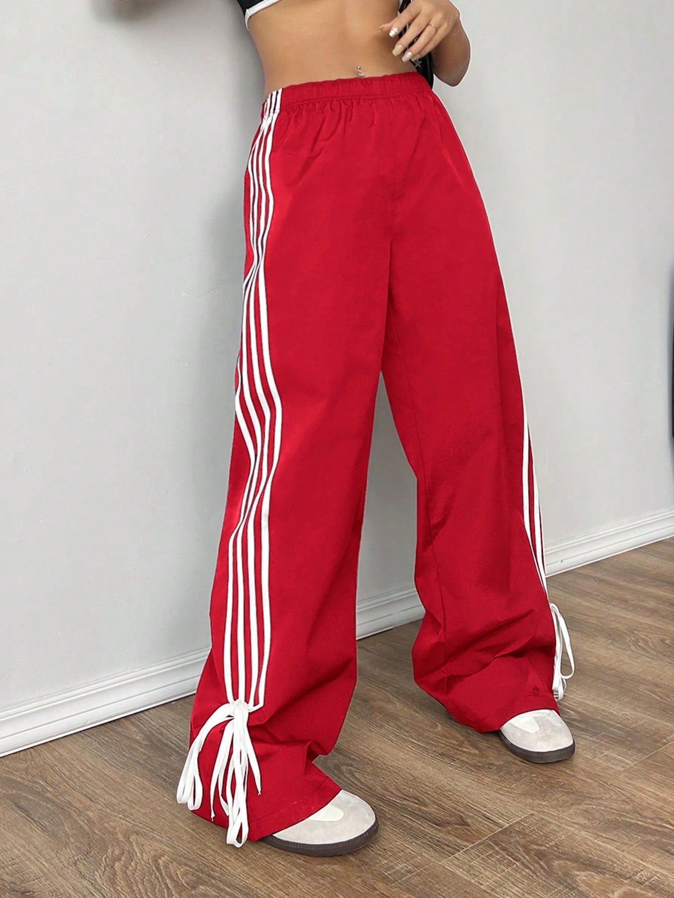 Women Weave Strap Cargo Pant Workwear Trouser