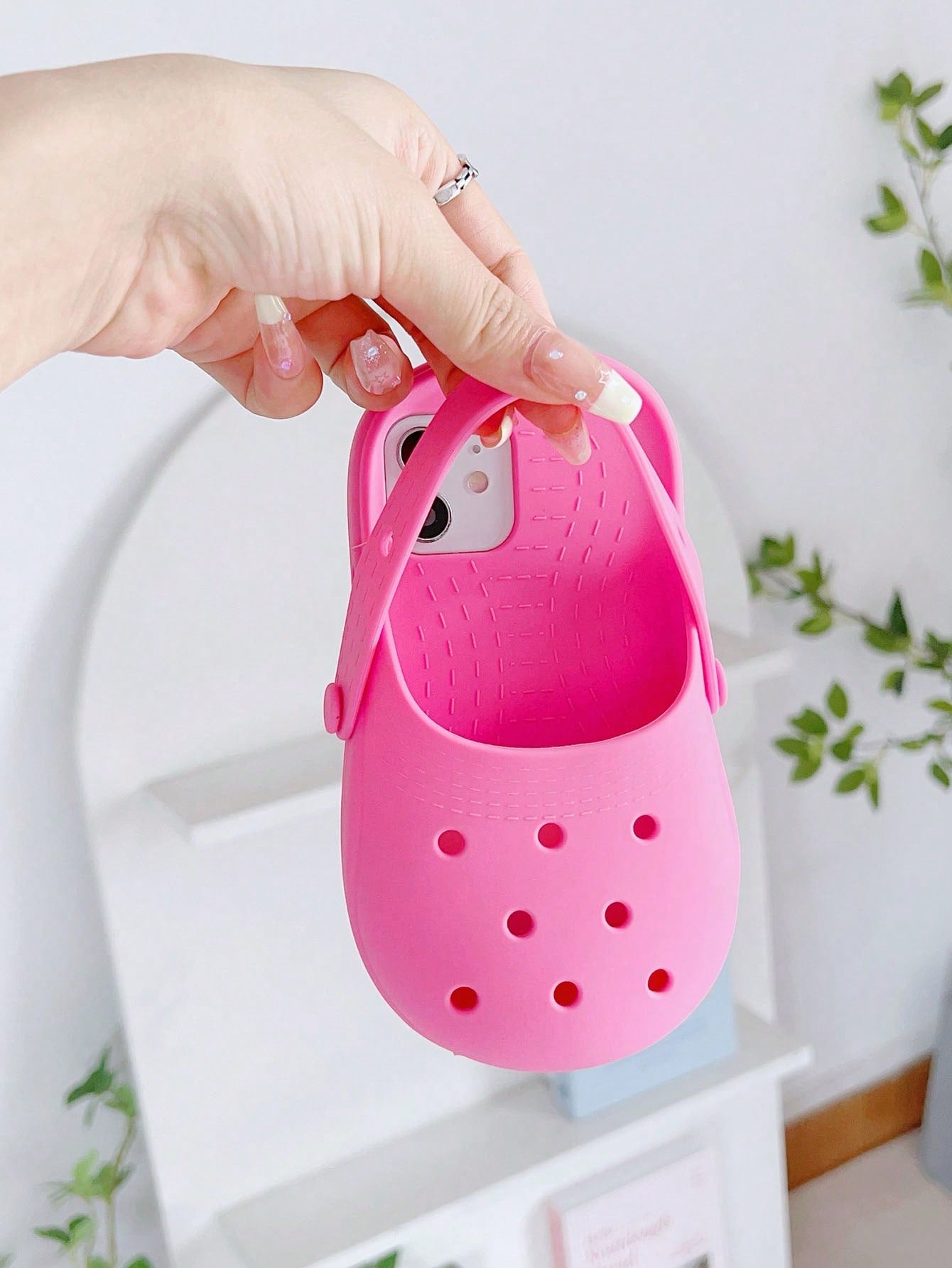 Summer New Arrival Funny 3D Hole Shoes Shaped Soft Silicone Phone Case With Strap Compatible With Apple IPhone 11/12/13/14/15 Pro Max, Shockproof Cover