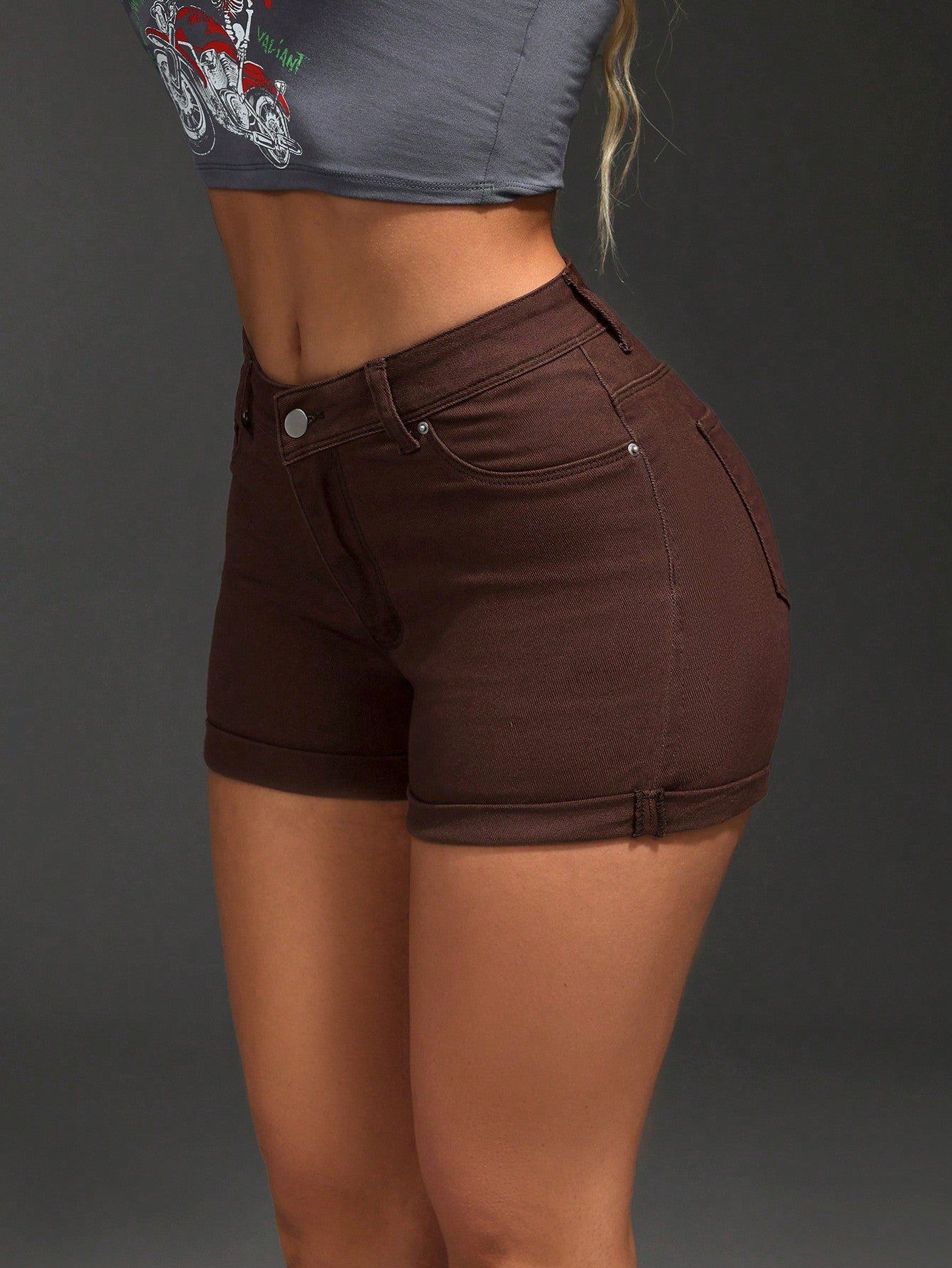 Curvy High Waist Denim Shorts