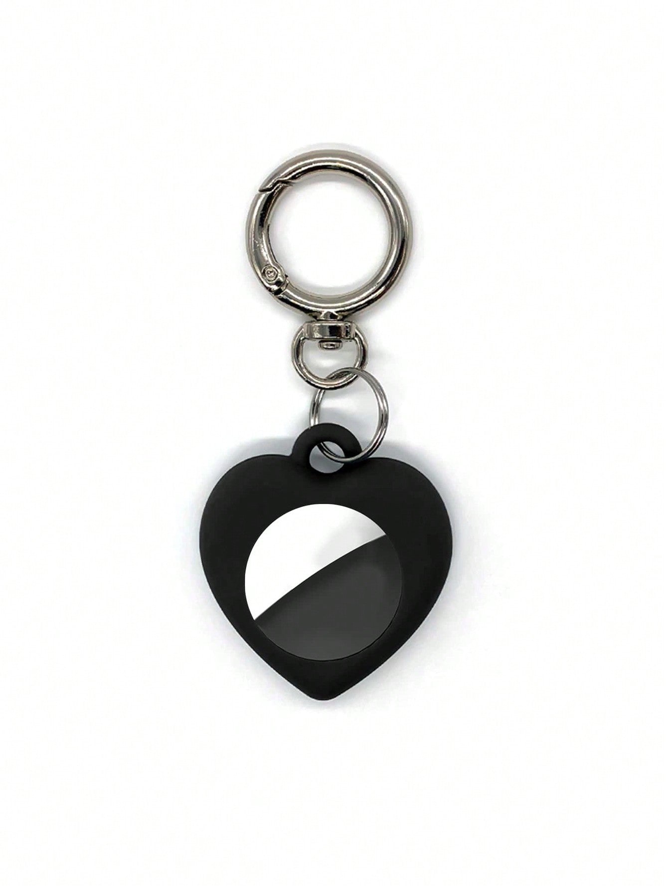 1pc Black Silicone Strap Keychain Compatible With Apple Airtag Tracker Protective Cover