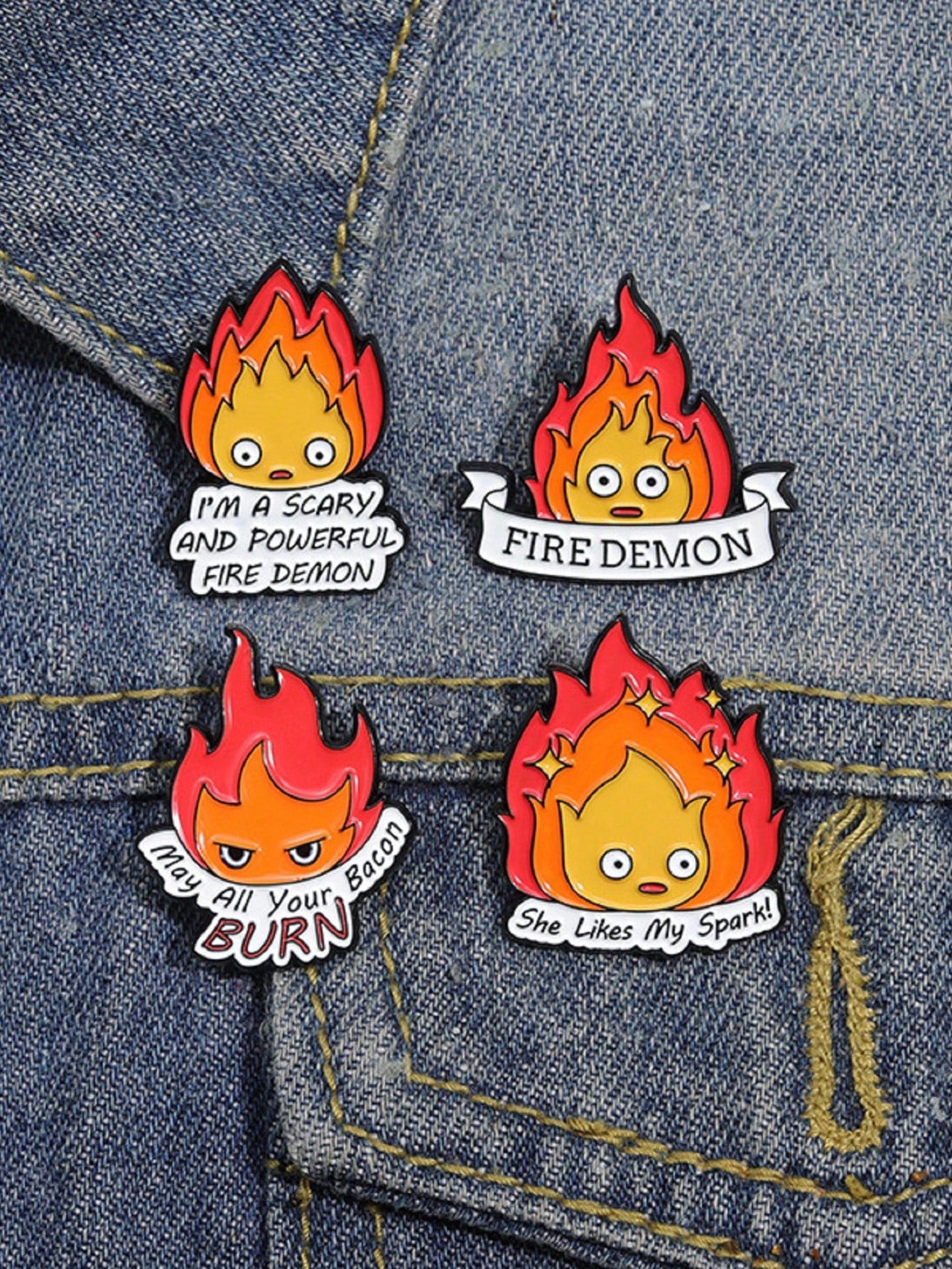 Cute Cartoon Fire Sprites Mini Badge, Exquisite And Personalized Backpack Or Clothing Brooch - A Perfect Gift For Your Friends