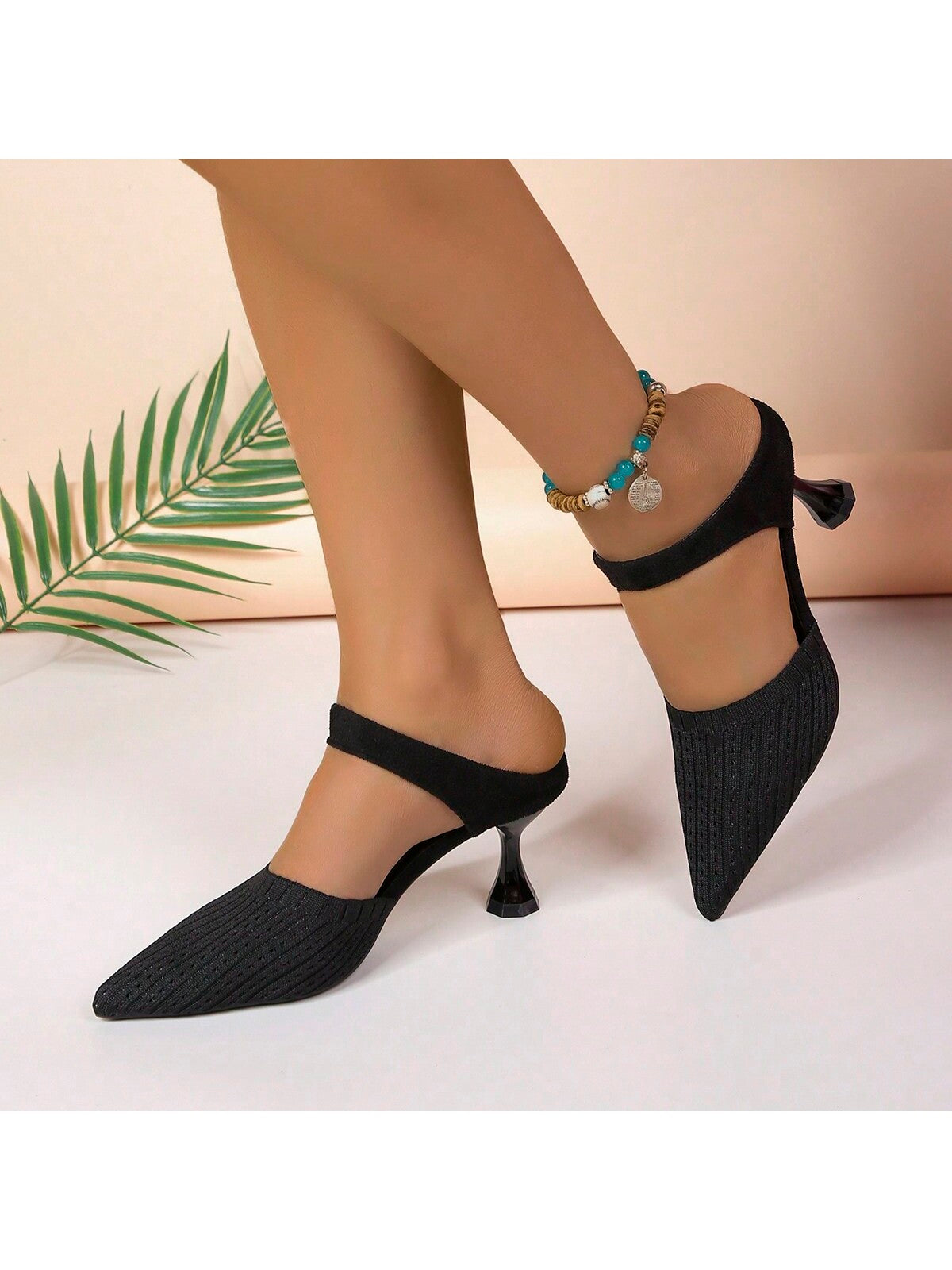 Women's High Heel Pointed-Toe Sandals, Fashionable Design, Suitable Heel Height, Ideal For Business Meetings, Home Relaxation, Entertainment Parties