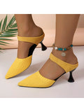 Women's High Heel Pointed-Toe Sandals, Fashionable Design, Suitable Heel Height, Ideal For Business Meetings, Home Relaxation, Entertainment Parties