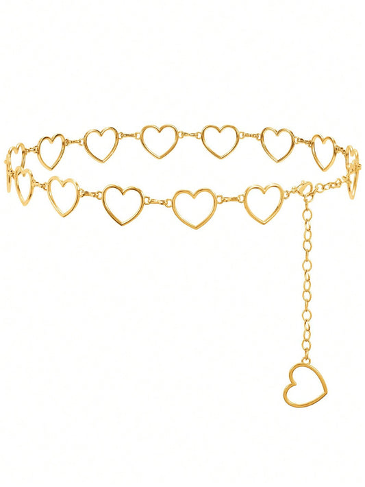 1pc Bohemian Style Fashionable Heart Shaped Vintage Waist Chain, Suitable For Daily Wear For Girls And Women