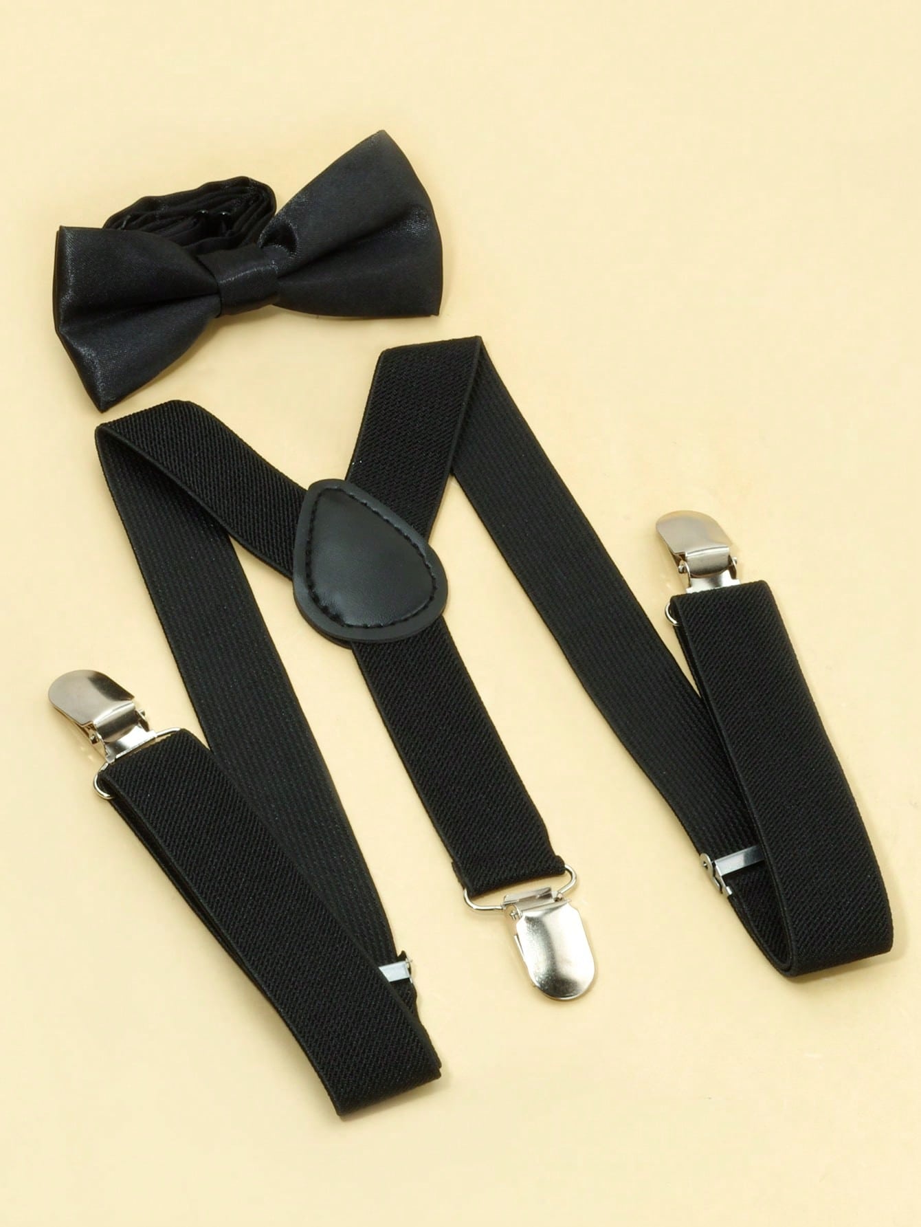 Kids' Bow Tie And Suspenders 2pcs Set