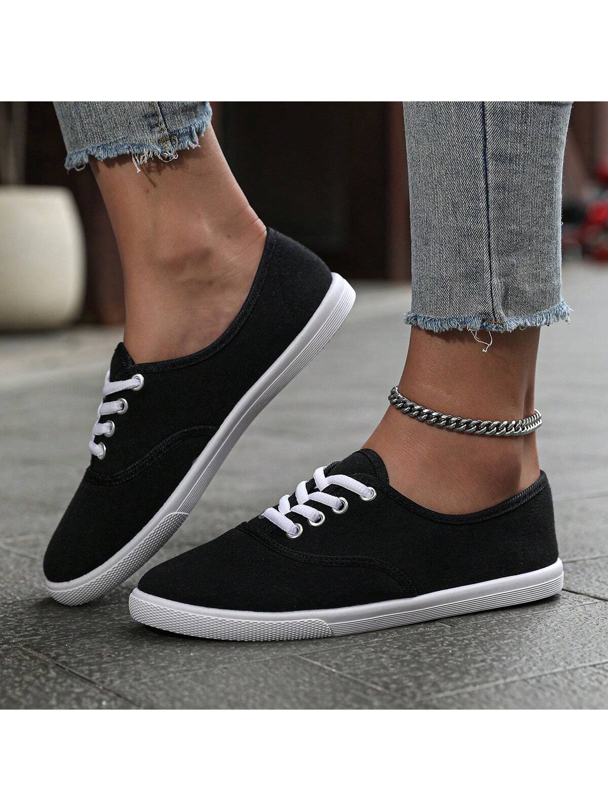 Women's Casual Lightweight Breathable Flat Low-Cut Sports Shoes, Running Shoes And Sneakers