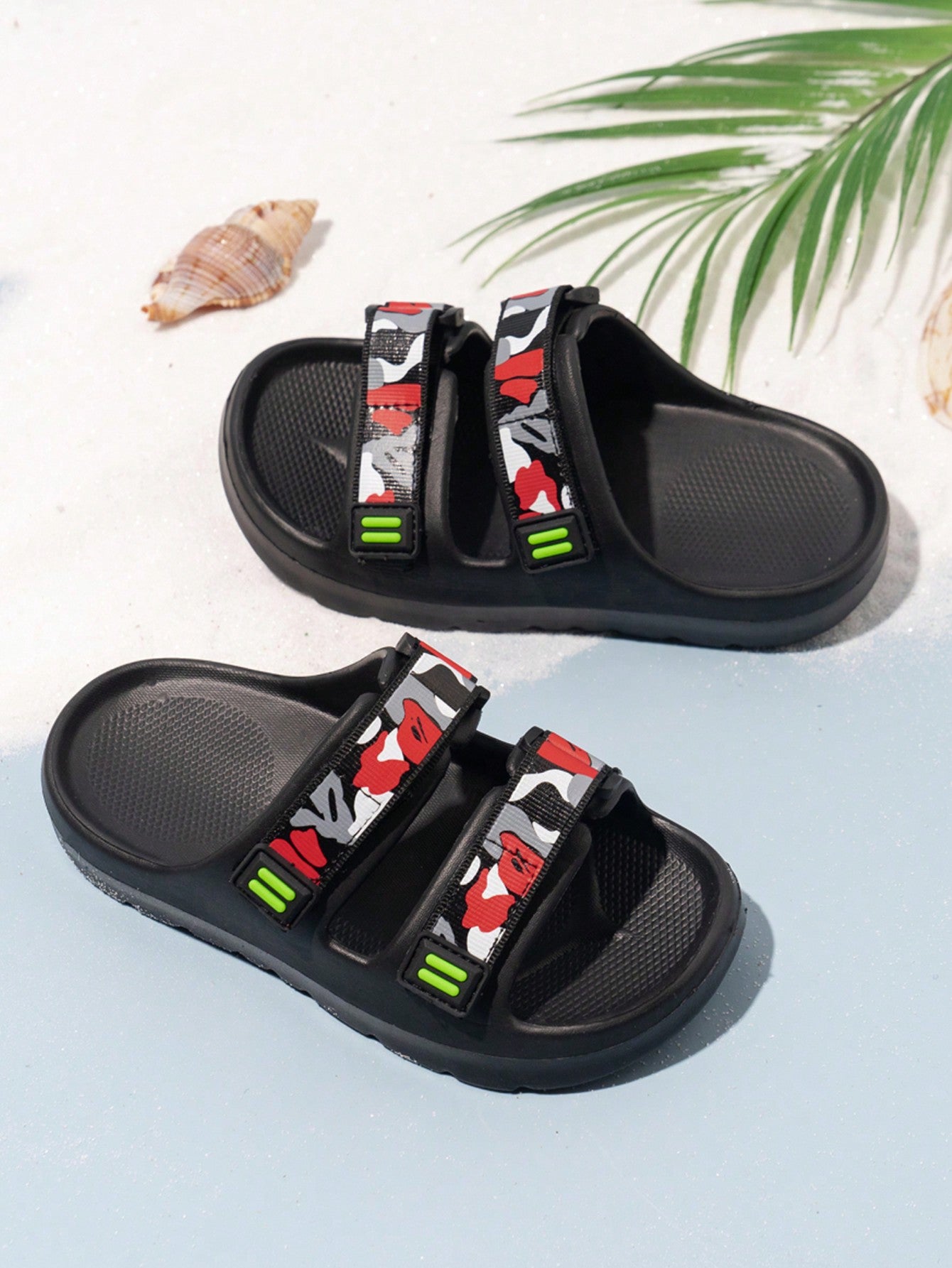 2024 New Children Outdoor/Beach EVA Slipper, Unisex Toddler Indoor Slip-On Hook-And-Loop Sandal For Summer