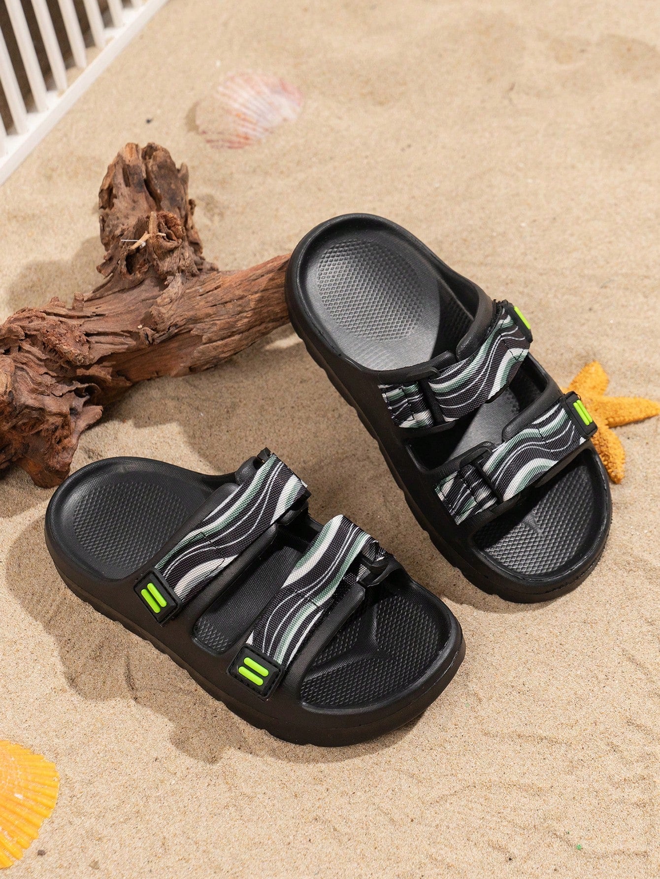 2024 New Children Outdoor/Beach EVA Slipper, Unisex Toddler Indoor Slip-On Hook-And-Loop Sandal For Summer