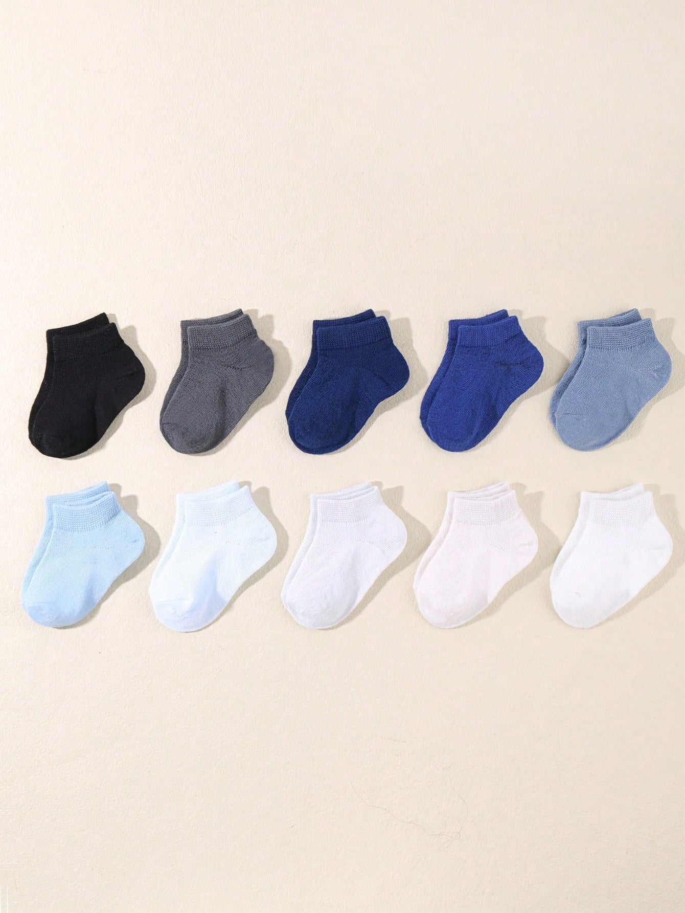 10 Pairs Baby Infant Solid Color Short Socks