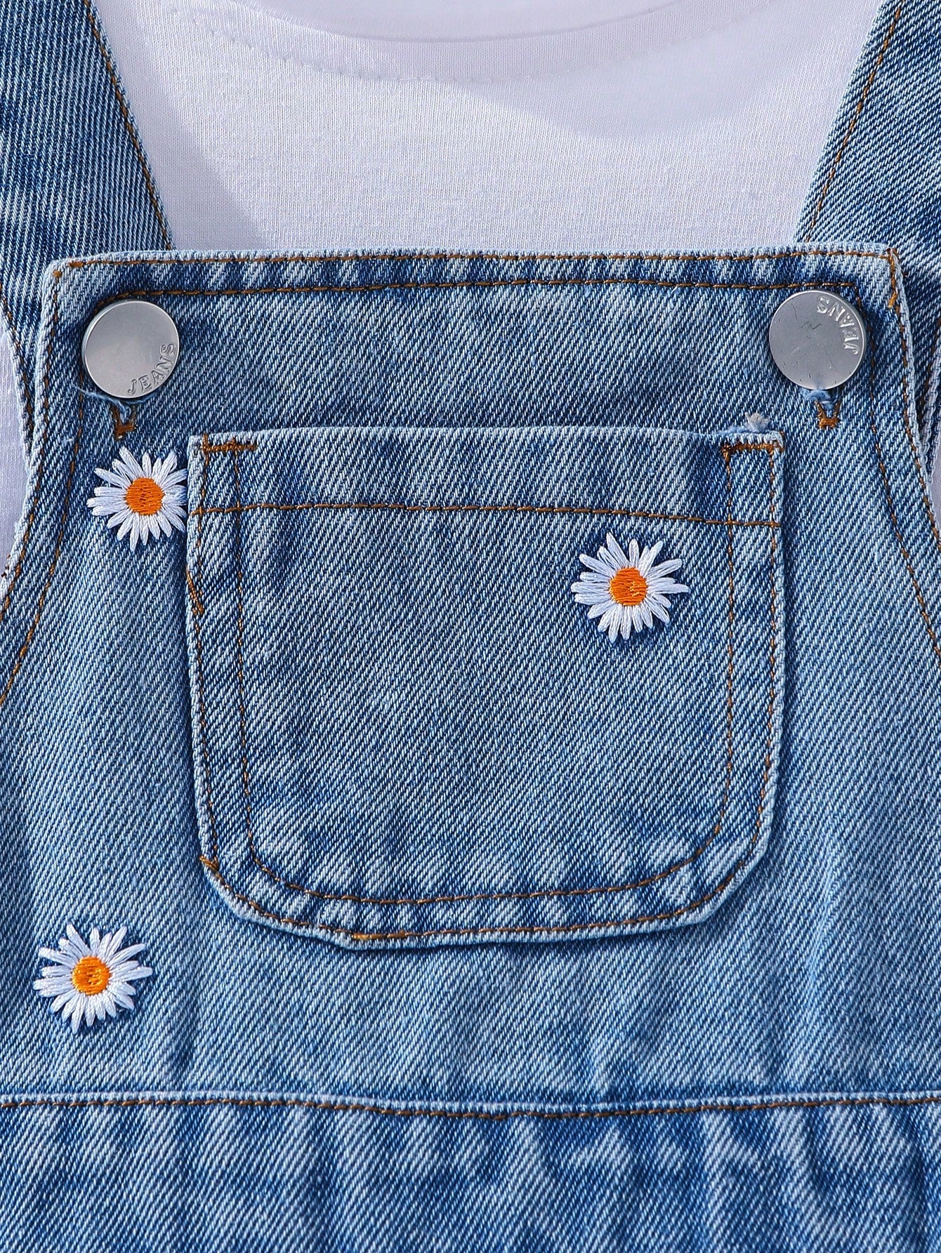 Young Girl Casual Embroidered Simple Denim Dress, Versatile