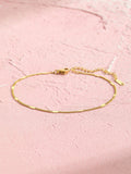 1pc Minimalist Stylish Stainless Steel Golden Anklet For Girls Fashion Beach Party Jewelry Accessory For Summer Decoration