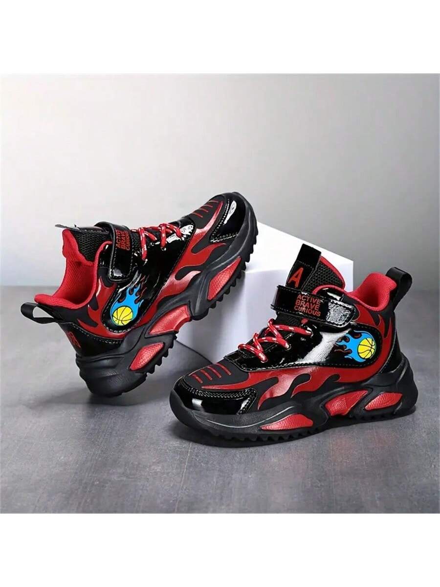 Children's Outdoor Sports Shoes Basketball Shoes Boys' Leather Waterproof Sneakers For Teens