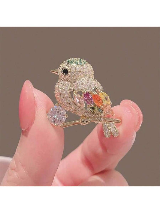 Children's 1 Brooch Full Of Diamonds, Magpie Bird Brooch