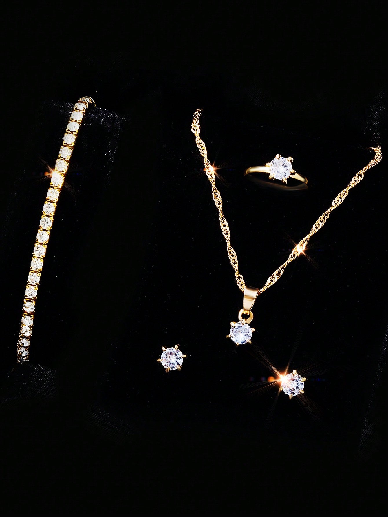 5pcs/Set Small Diamond Bracelet Girls' Jewelry Set