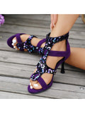 Women's Fashionable Summer New Arrival Elegant Glitter Noble Roman Style High-Heel Sandals For Any Occasion