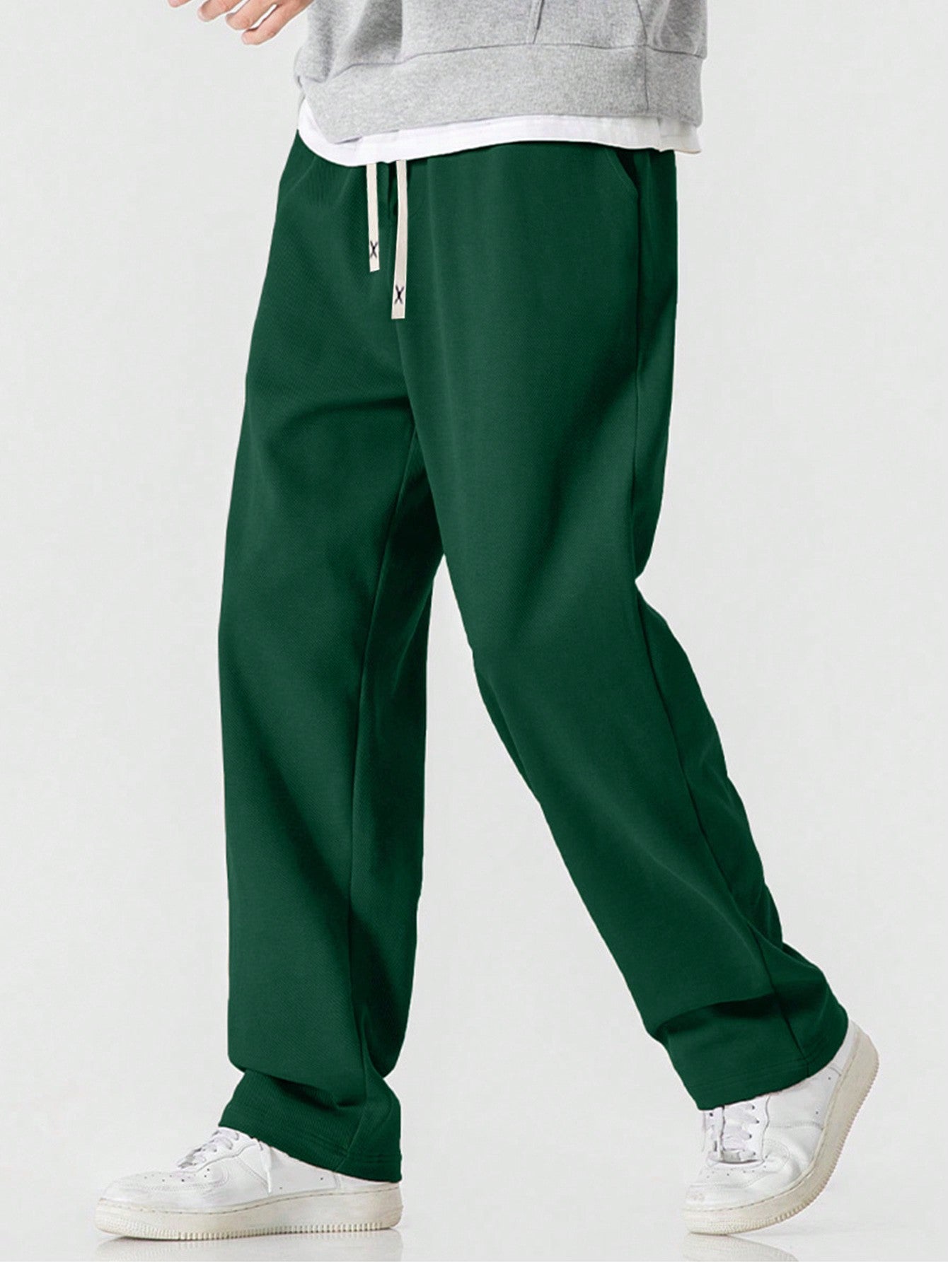 Men'S Straight Leg Knitted Sports Pants For Spring And Autumn