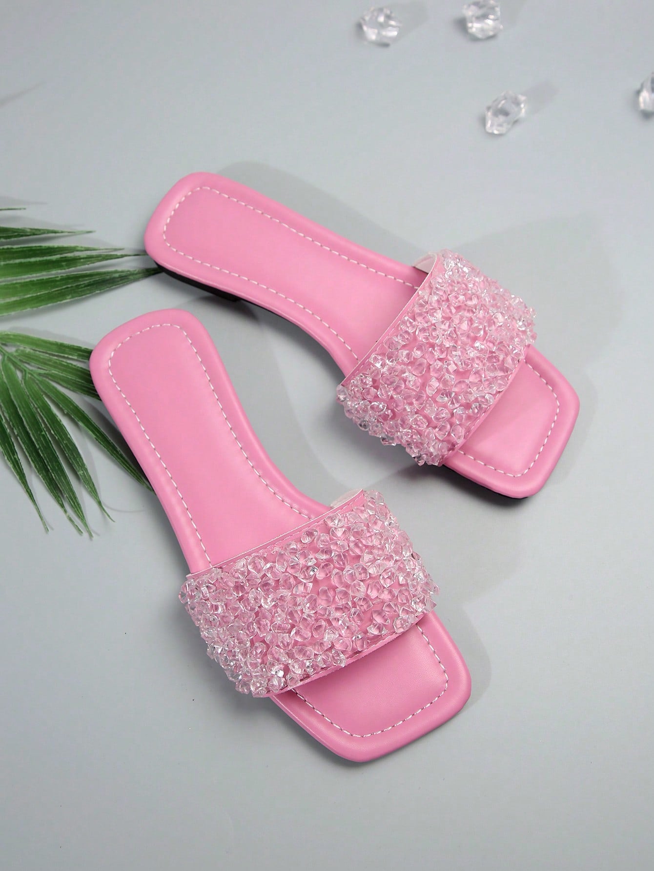 Women Plus Size Summer Slippers 2024 New Fashionable Flat Slides Sandals Women Large Size Slippers Odor-Proof Slip-Resistant Outdoor Wearing, Simple, Casual, Breathable, Ideal For Holiday And Leisure Activities, With Strap Open Toe Pink Flat Sandals