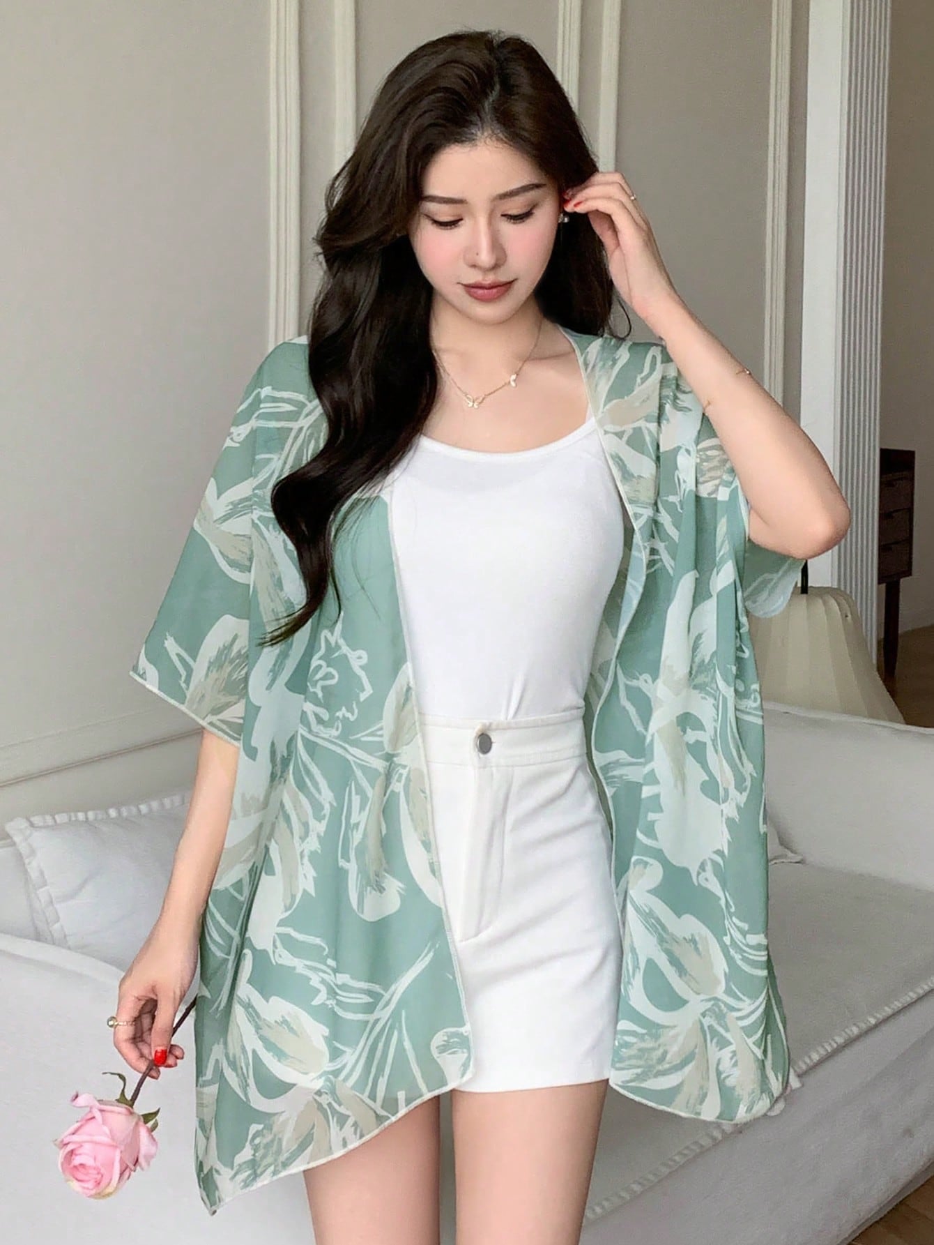 Women's Chiffon Printed Casual Summer Kimono Cover Up For Daily Outfits