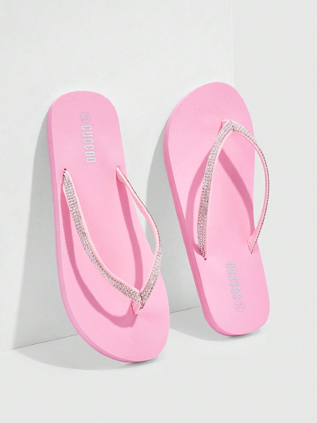 Woman Shoes Rhinestone Decor Toe Post Design Flip Flops For Summer Vacation Shoes Summer Sale Back To School Shoes College Student Shoes