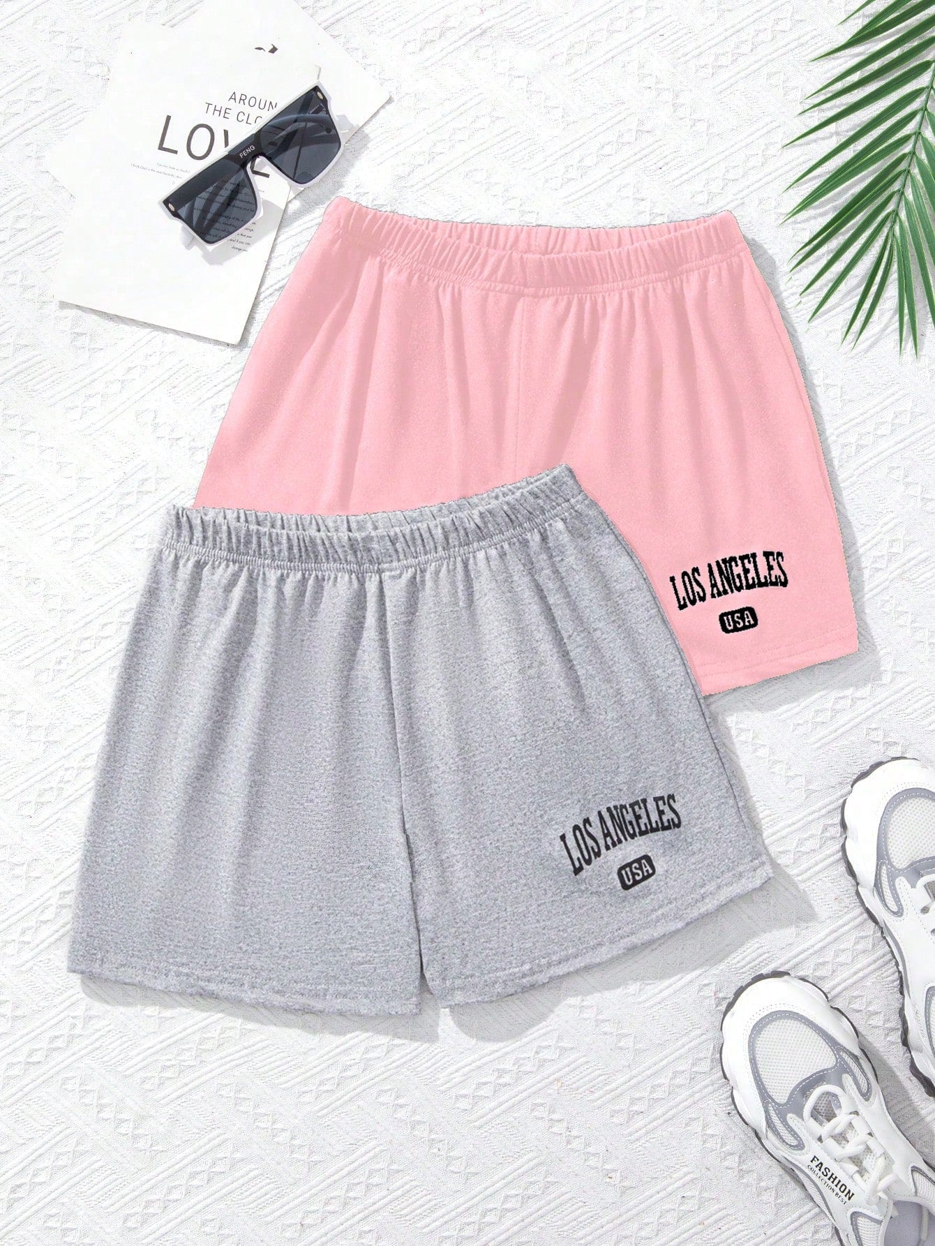 Teen Girl Letter Print Casual Shorts, Sports Style, High Waist Design, Comfortable, Breathable, Skin-Friendly Fabric