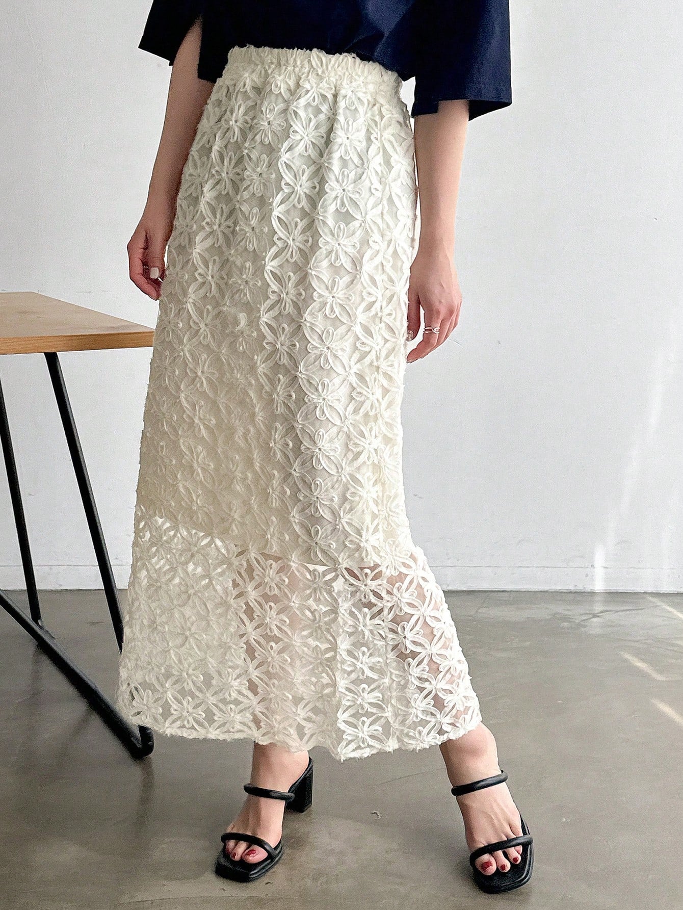 FRIFUL Women's Fashionable Elegant Lace Skirt