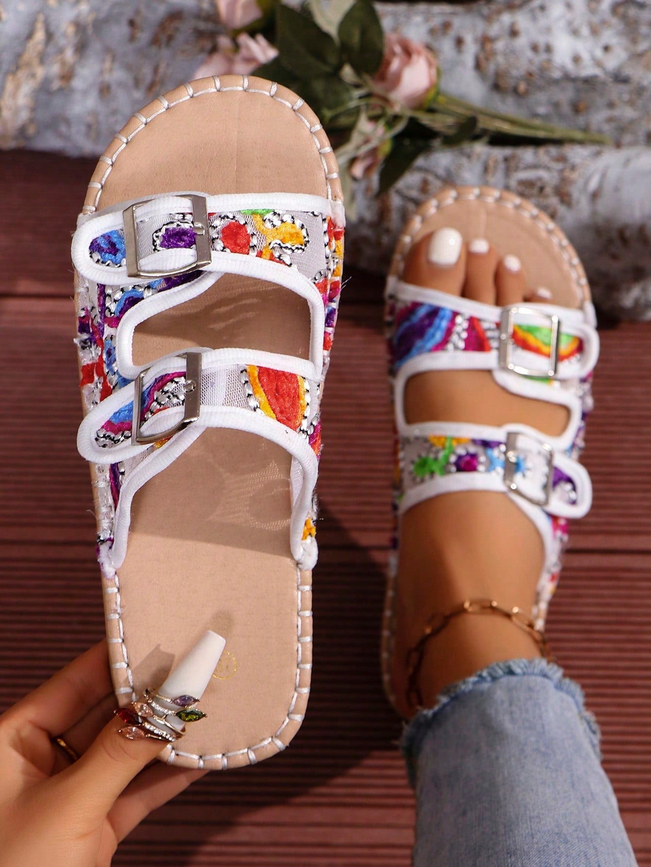 2024 Spring/Fall New Arrival Plus Size Women Shoes, European And American Style Thick Bottom Outdoor Beach Sandals