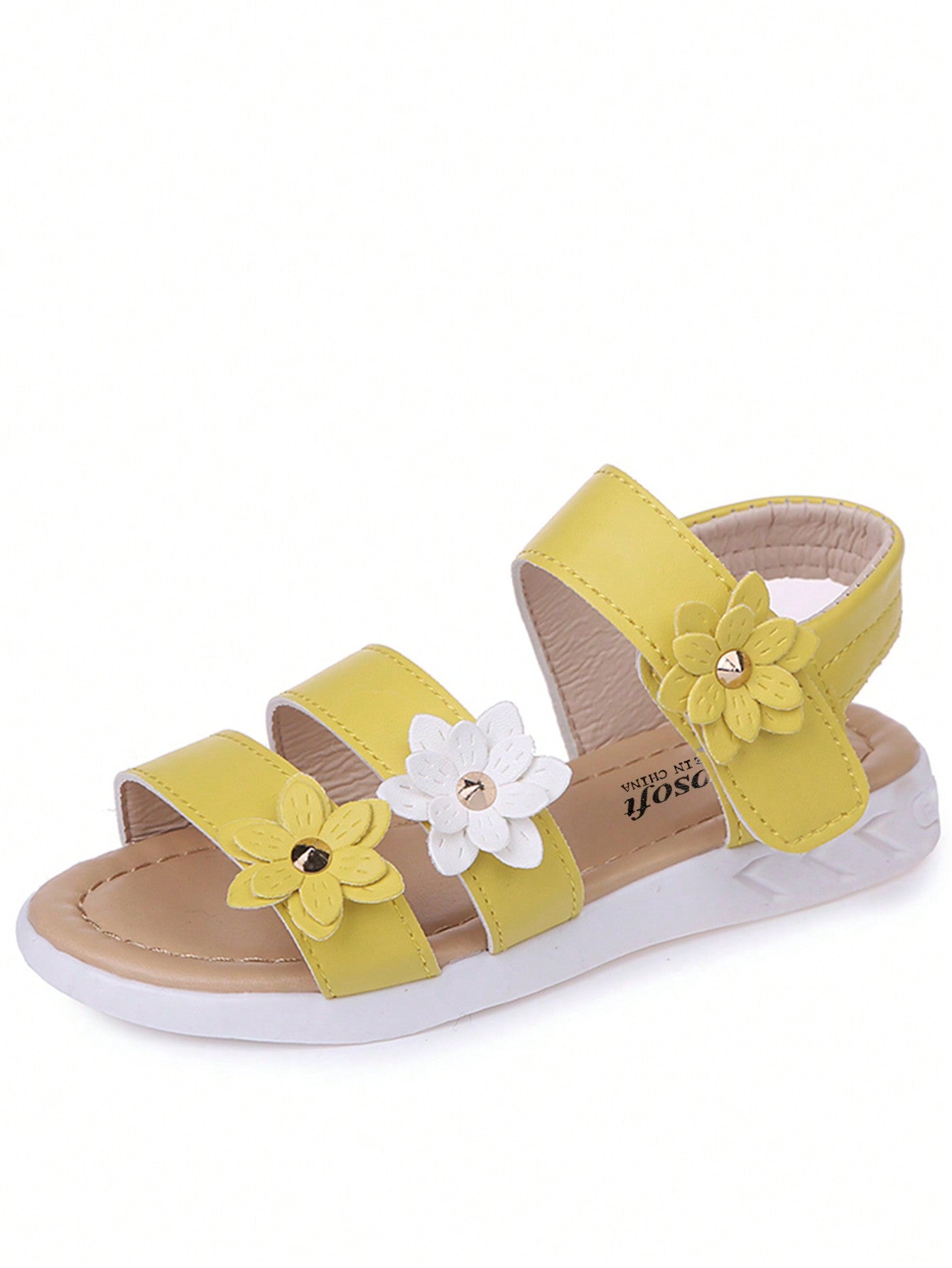 Kids Comfortable Lightweight Flat Sandals With Flower Detailing For Girls Fashionable Trendy Shoes