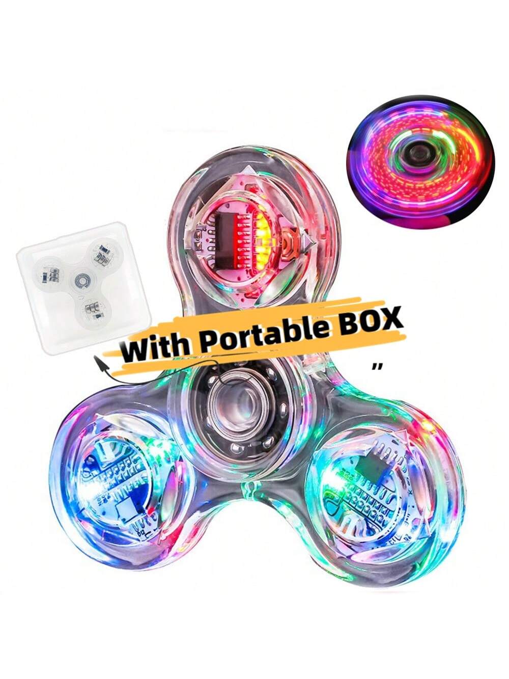 1 PC  Toy With Multi-Color LED Light Interactive & Competitive Fun, Portable Storable Crystal Fidget Spinners Smart Toy For Anti-Stress Emotional Reassurance Party Favors Gift