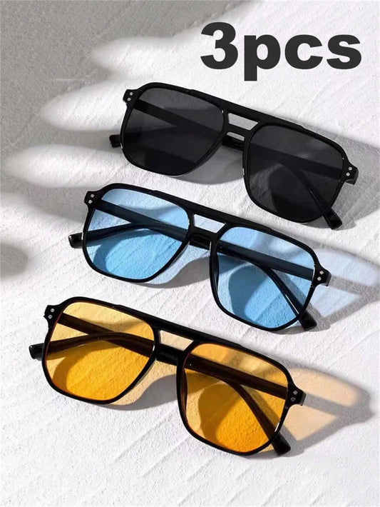 3pcs/1pc Stylish Large Framed Glasses For Teenagers | Trendy Eyewear For Summer | Perfect For Daily Wear