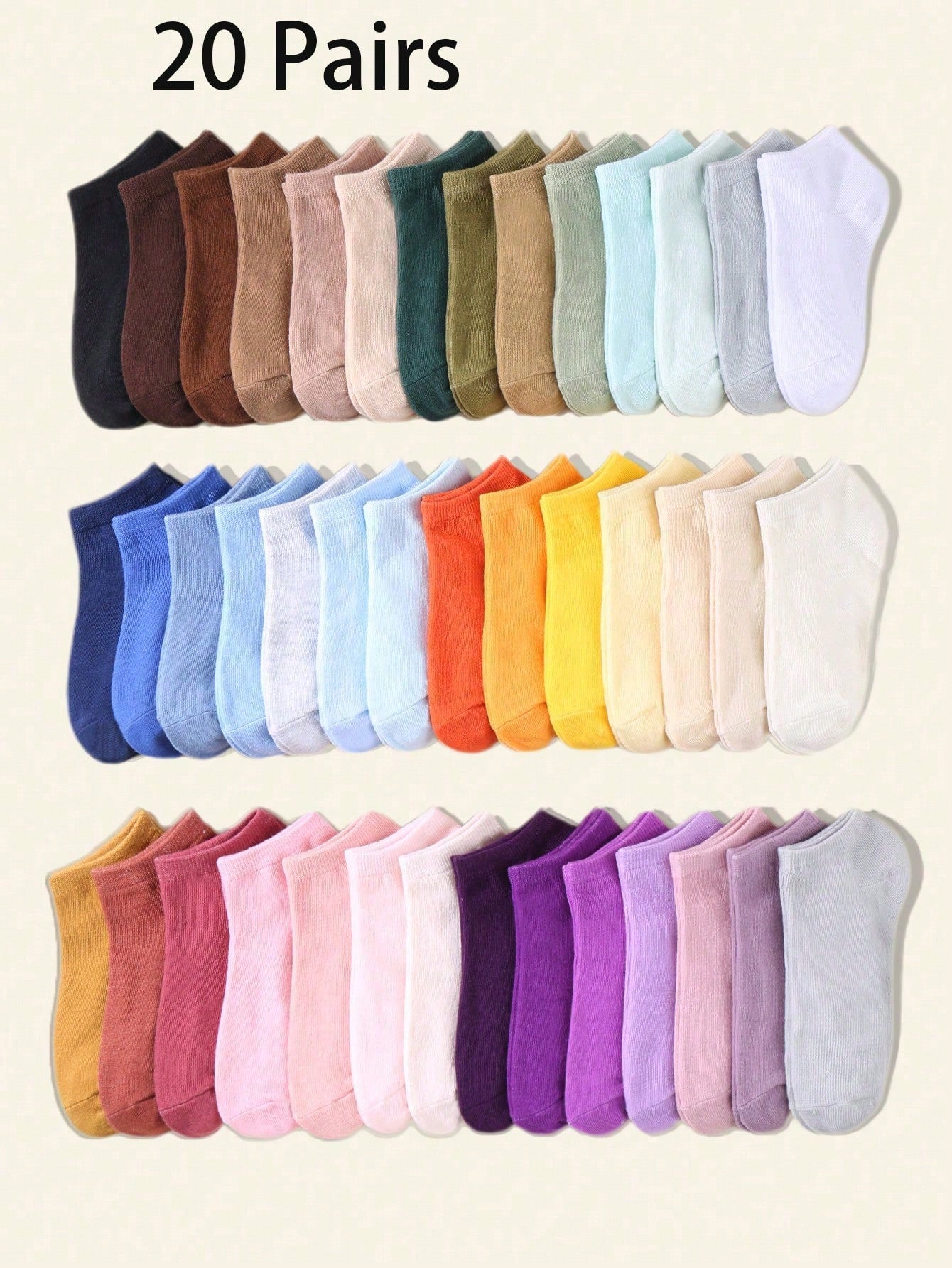 10 Pairs Children Random Color Spring Summer Solid Short Socks Boat Socks