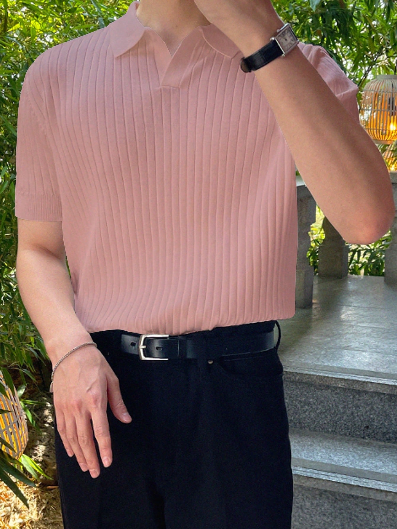 Men Ribbed Knit Top