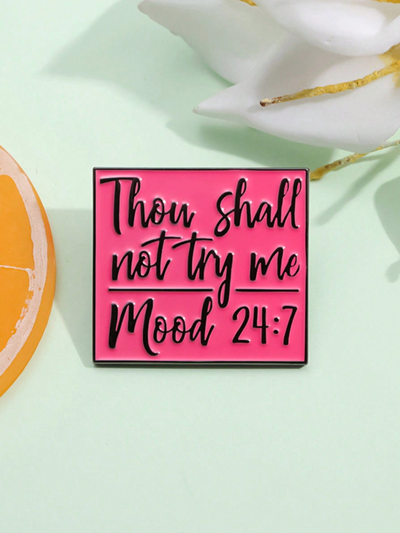 1pc Mood Quotes Enamel Pins Custom Thou Shall Not Try Me Mood Brooches Lapel Badges Jewelry Gift For Friends