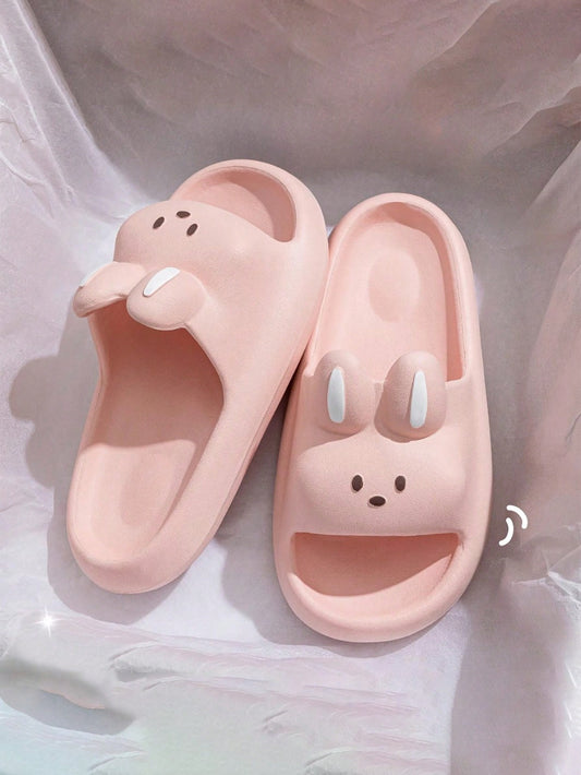 2024 Summer Toddler Girls' Bunny Slippers Cartoon Princess Anti-Slip Bathroom Shower Sandals