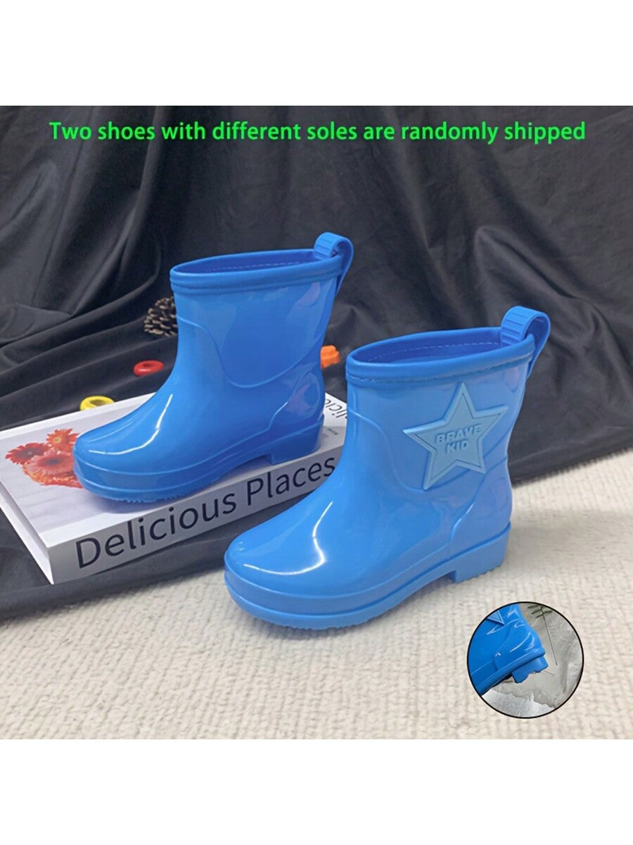 2024 Kids Rain Shoes, Boys And Girls Lightweight PVC Waterproof Rain Boots Students Cute Water Shoes (Two Randomly Distributed Shoe Soles)