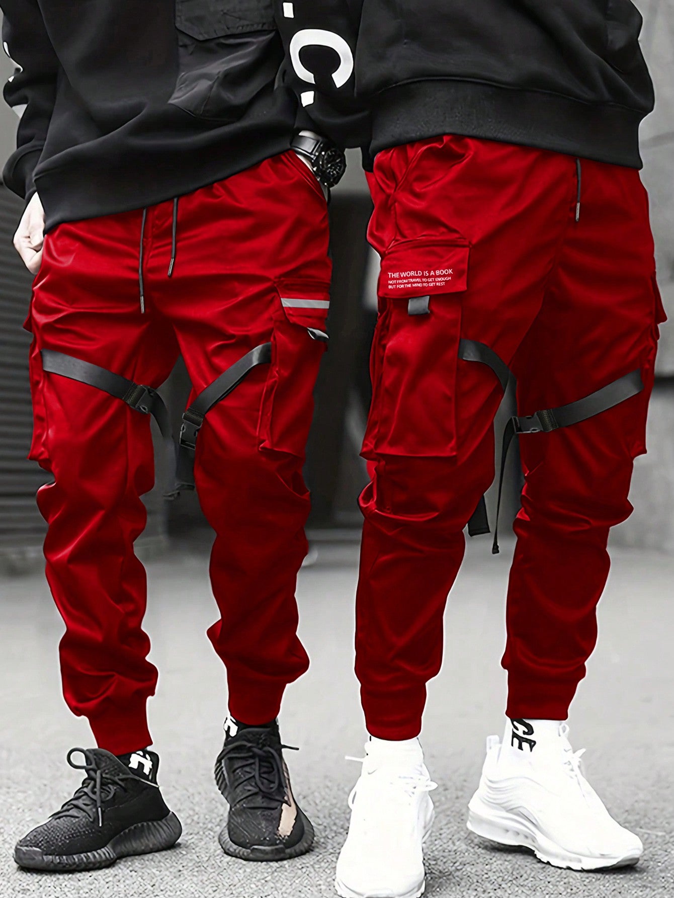 Men 1pc Buckle Strap Detail Flap Pocket Cargo Pants