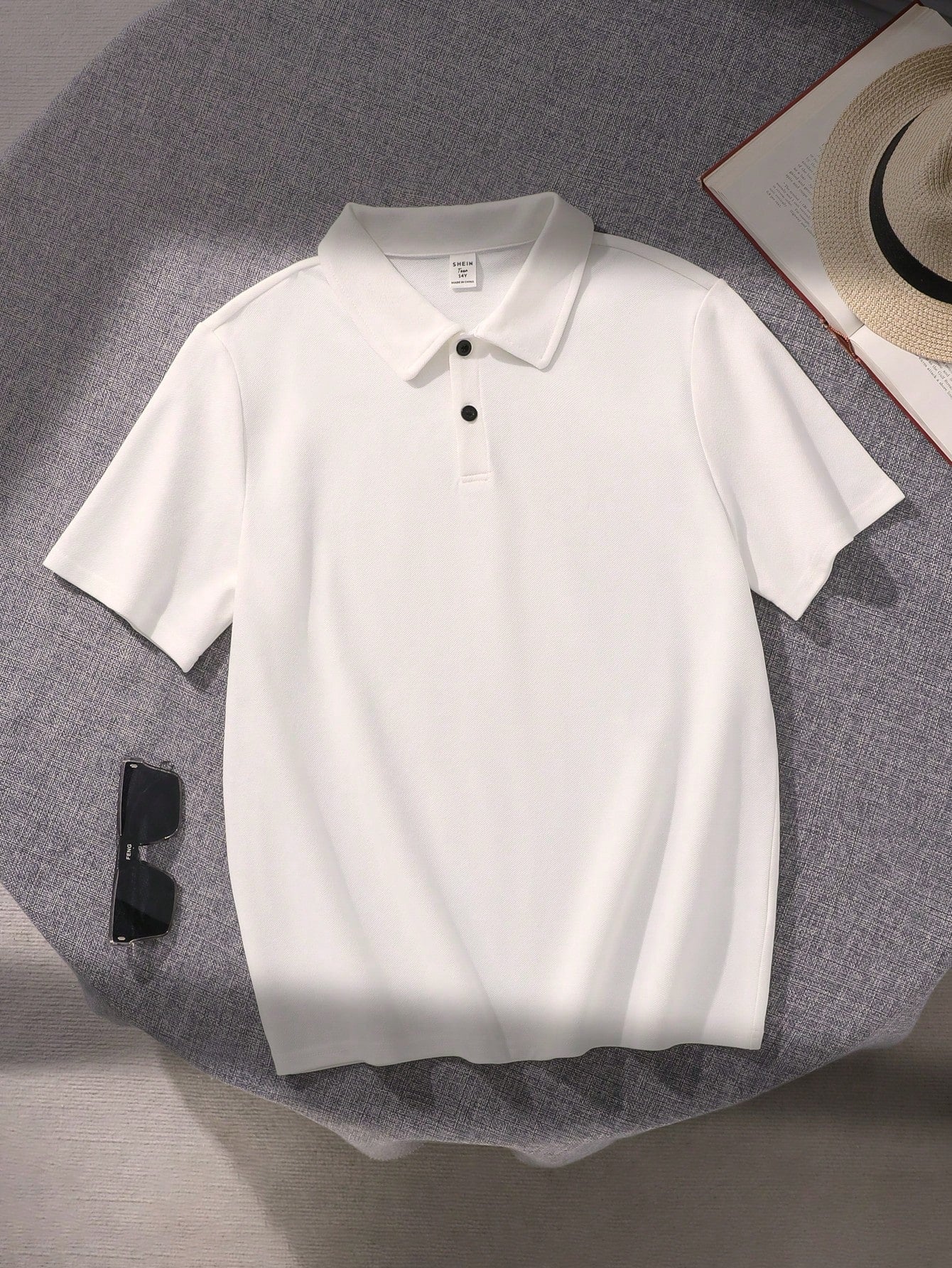 Teen Boy Casual Solid Color Half-Zipper Hooed Short-Sleeved Knitted POLO