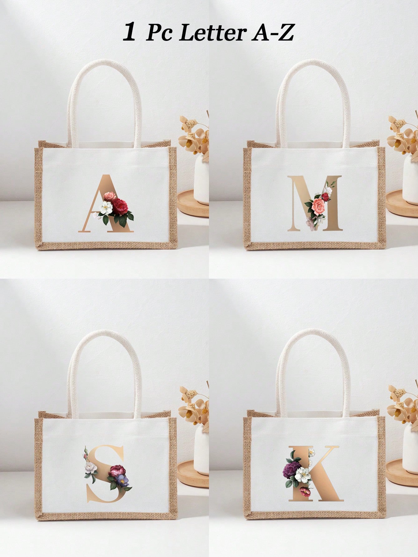 1 Pc Children Handbag Shoulder Bag Holiday Gift Bag Square Bag Storage Bag Shopping Bag Versatile  Lightweight For Daily For Travel Vacation  College Outdoor Shopping  Supermarket Festival Classics Simple Solid Color Linen Cute Cartoon Letter Unicorn Patt