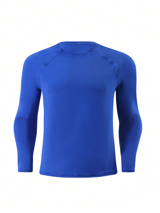 Men's Solid Color Long Sleeve Surfing Swim Rashguard