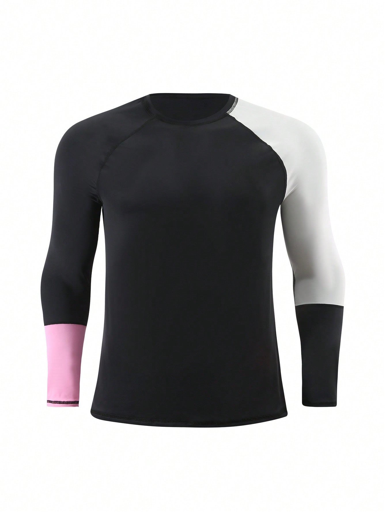 Men's Color-Blocked Long Sleeve Surfing Swim Rashguard