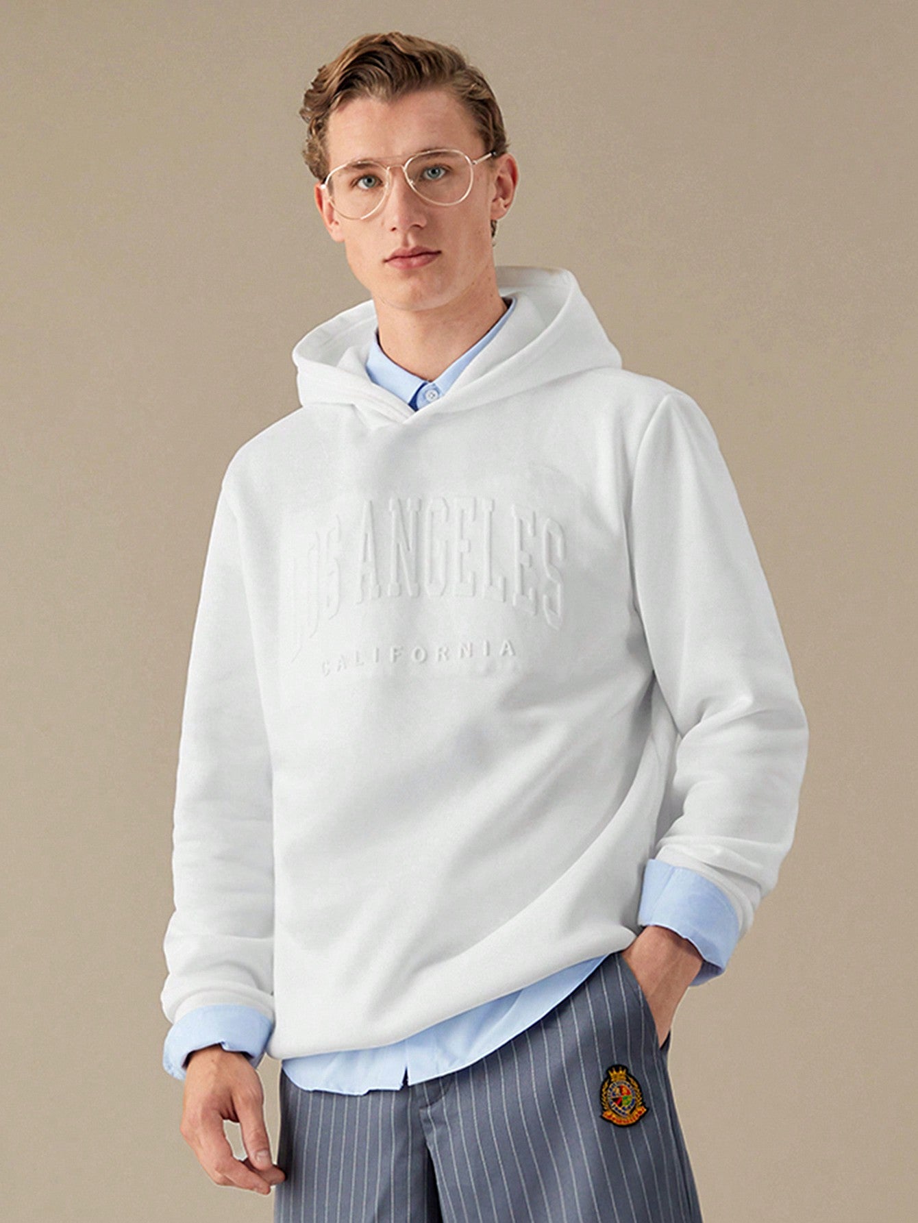 Men's Letter Print Hooded Sweatshirt, Casual