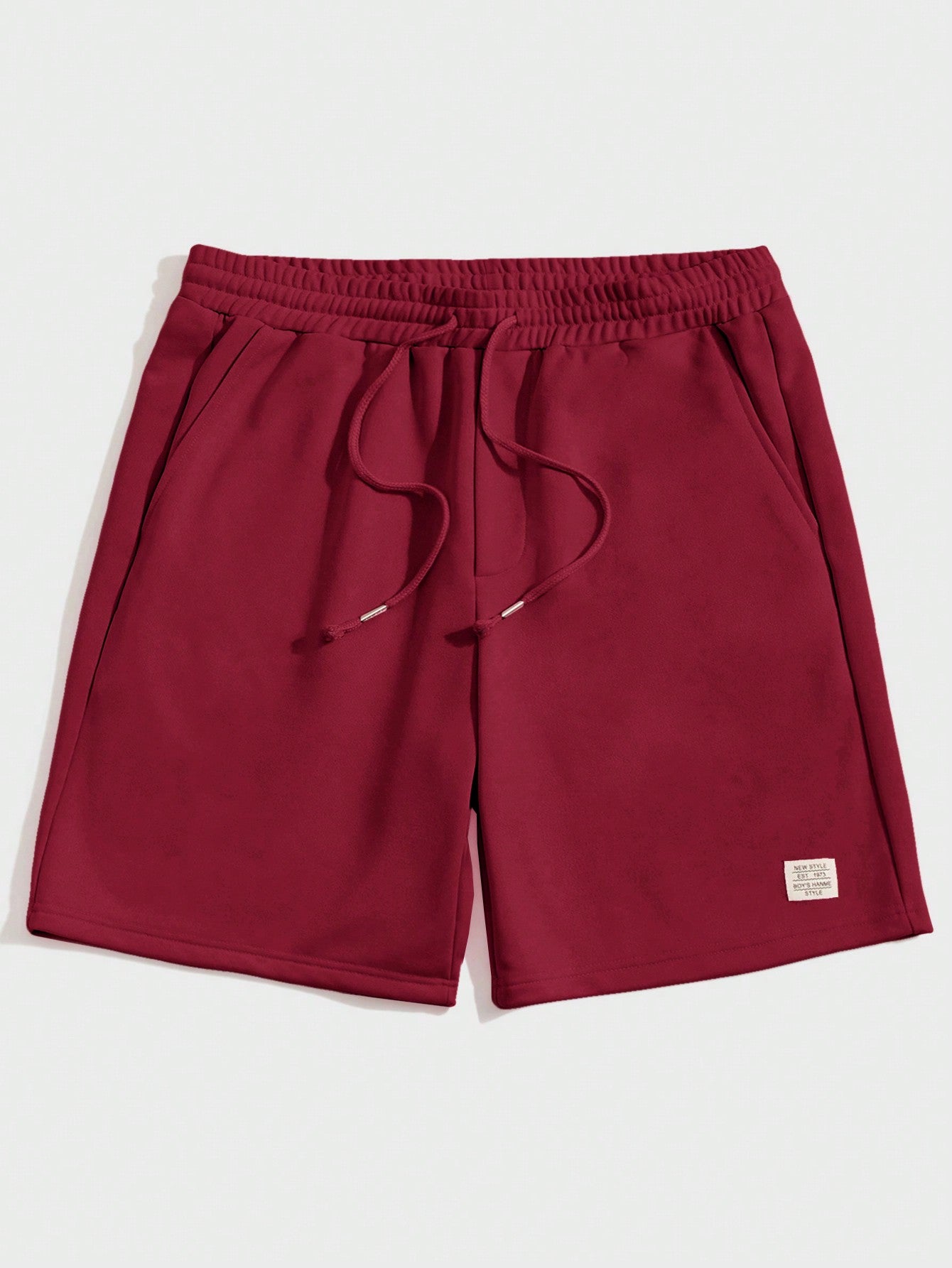 Men Letter Patched Drawstring Waist Shorts