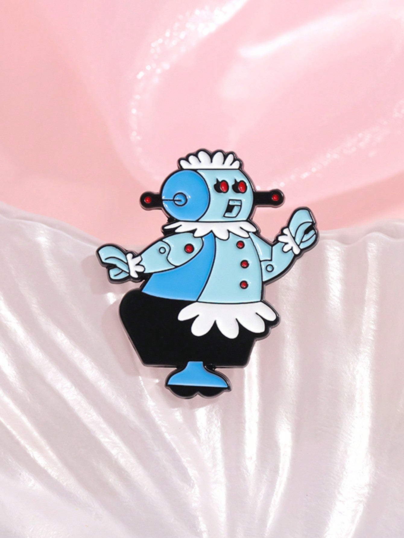 1pc Nanny Robot Enamel Pins Custom Family Comedy TV Series Brooches Lapel Badges Cartoon Funny Jewelry Gift For Kids Friends