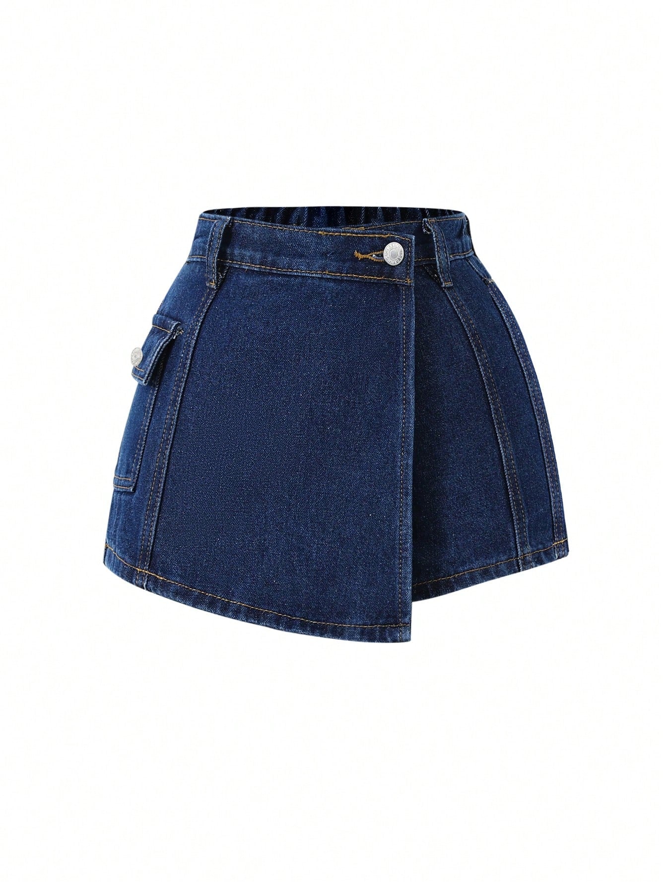 Tween Girl Fashionable Summer Denim Shorts With Pockets