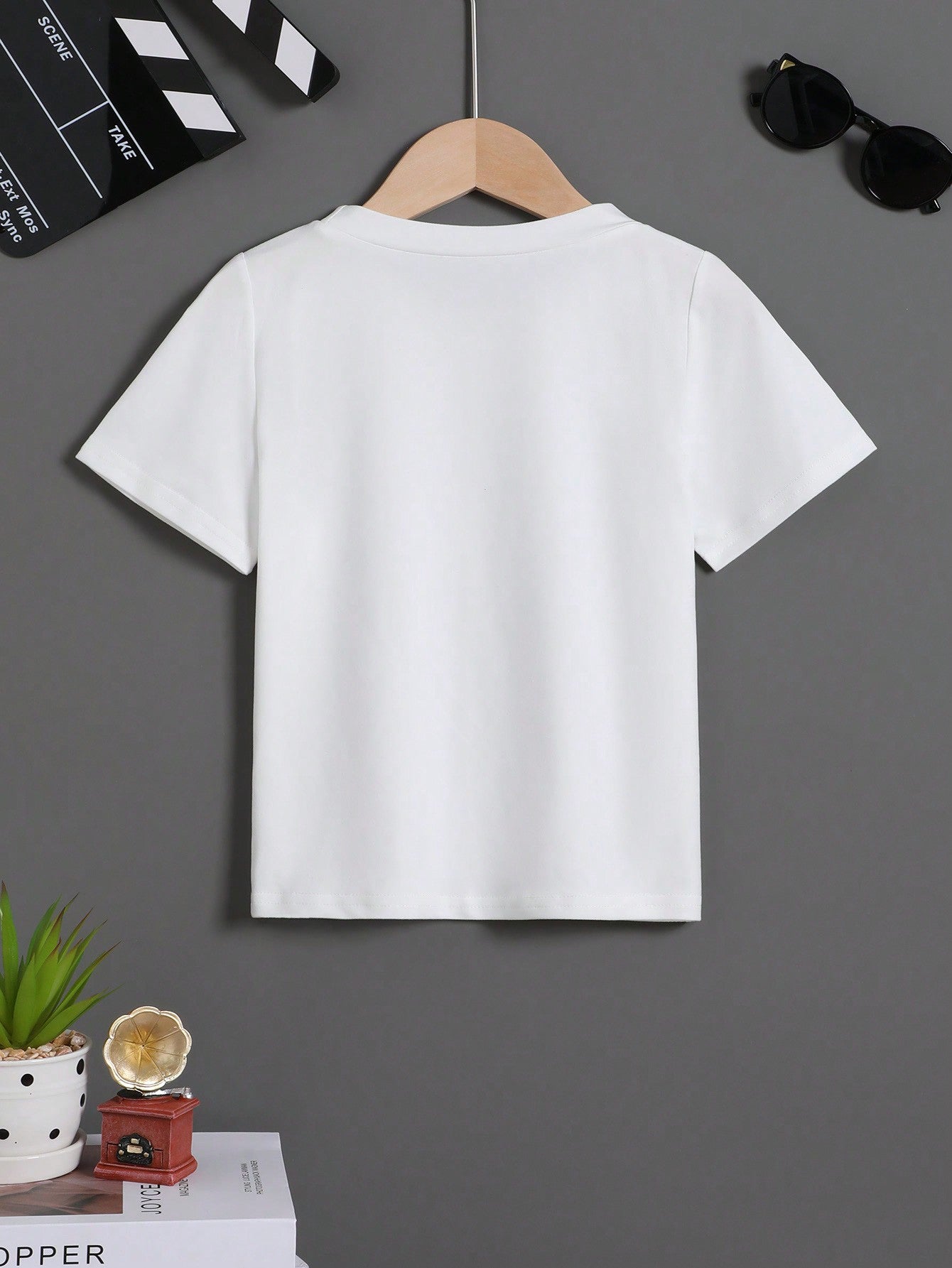 Young Boy Summer Casual Checkered  Printed Short-Sleeve T-Shirt