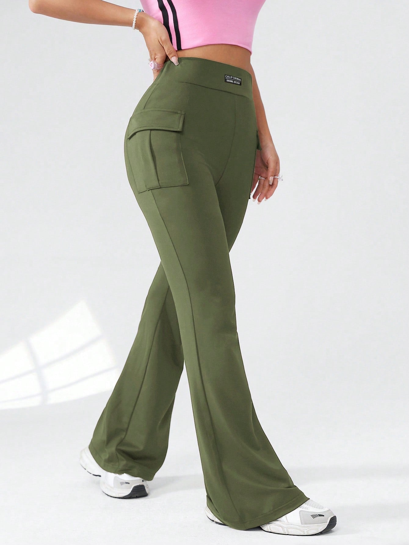 Women'S Solid Color Flared Pants