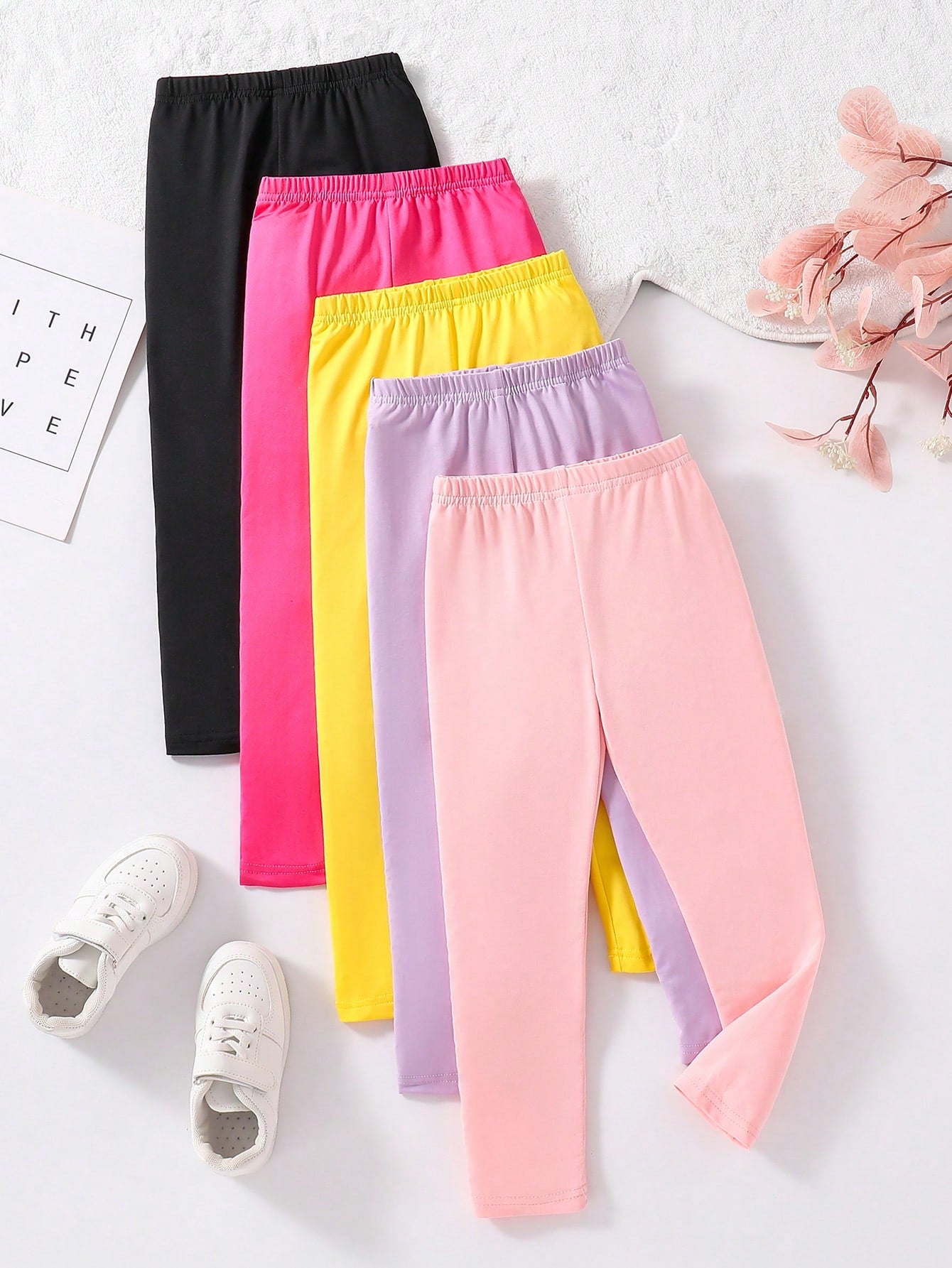 Young Girl Plain Minimalist Daily Leggings